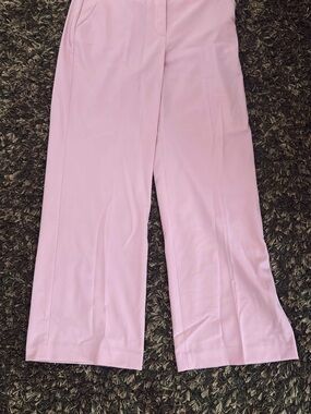 Express Light Pink Wide-Leg Editor Dress Pants